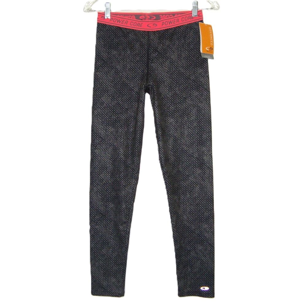 NEW! Champion C9 PowerCore Girl's Leggings Size L 14/16 Black Gray Pink